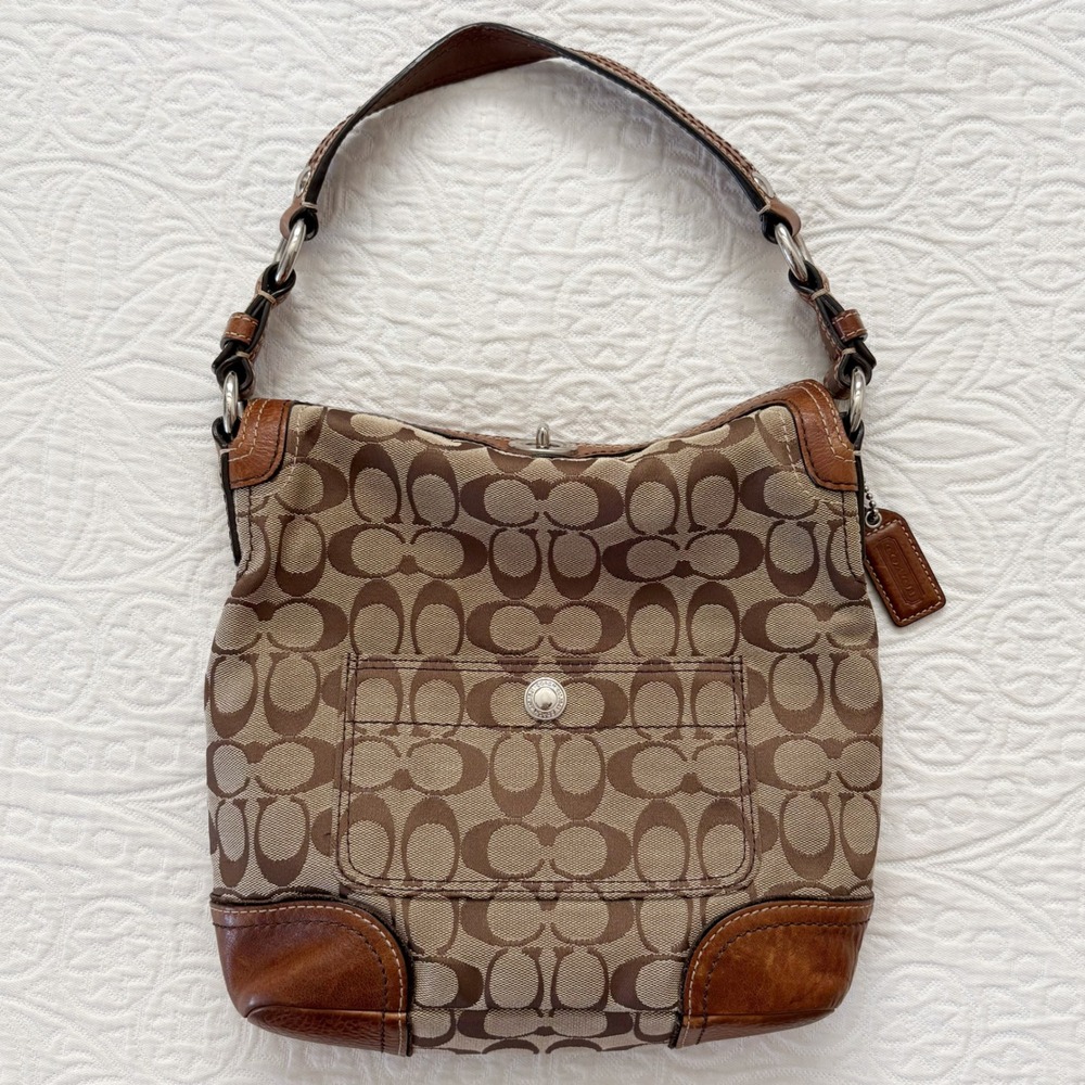 Vintage Coach Signature Chelsea Turnlock Hobo Shoulder Bag Y2K